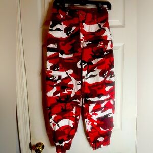 Red camo pants